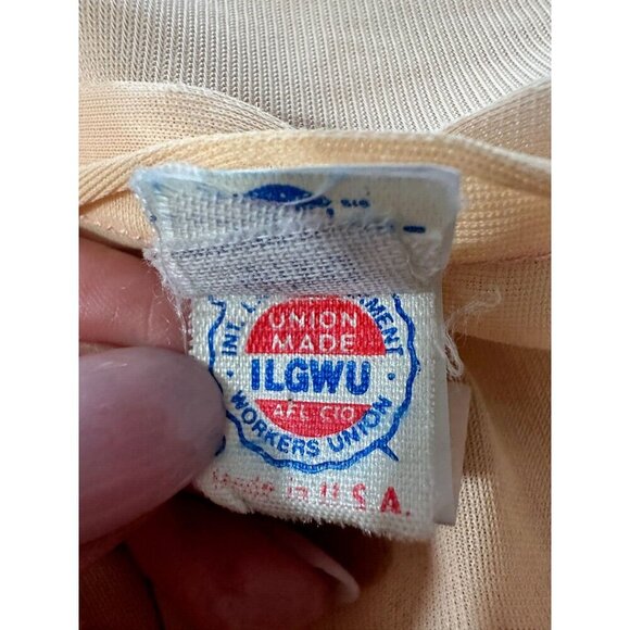 Vintage 70s Chiffon Dress Split Sleeve Maxi Capelet Peach Floral Split Sleeve - Picture 9 of 16